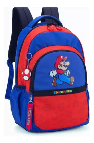 Mochila Escolar Luxcel Escolar De Costas Masculina Menino Super Mario