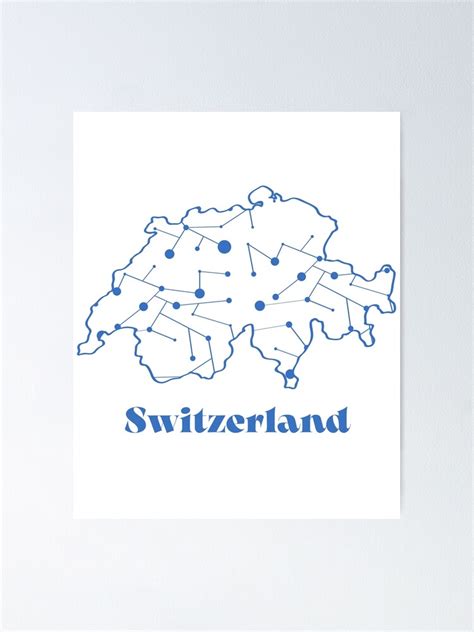 Switzerland Map Poster For Sale By Taor Redbubble