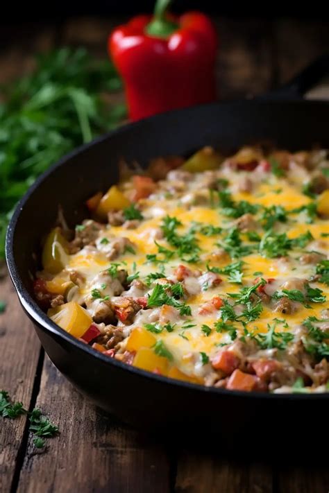 Ground Beef Stuffed Pepper Skillet That Oven Feelin