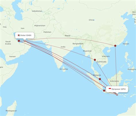 All Flight Routes From Dubai To Denpasar Dxb To Dps Flight Routes