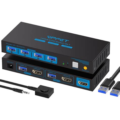 HDMI KVM Switch 2 PC 1 Monitore USB 3 0 KVM Switches 4K 60Hz für 2