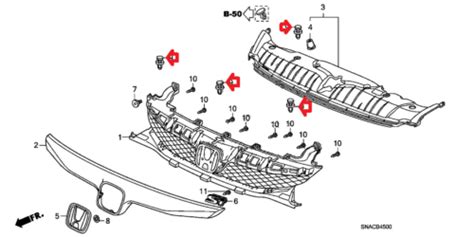 06 11 Honda Civic Front Bumper Grille Retainer Piece Clip Oem Qty 5 New Ebay