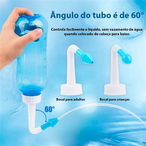 Higienizador Lavagem Nasal Ducha Garrafa 300 Ml E 2 Bicos MercadoLivre