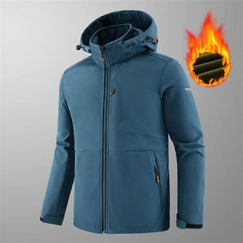 Veste Softshell Homme Hiver Polaire Extérieure À Capuche Coupe Vent