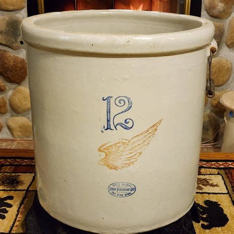 12 Gallon Red Wing Crock With 6 Wing With Handles Circa Etsy