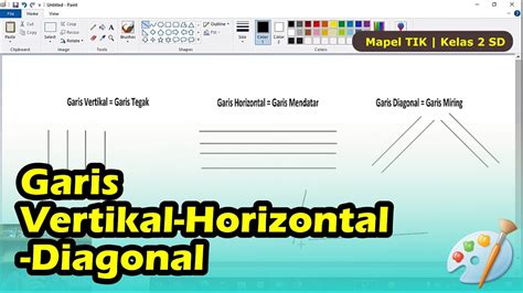 Garis Vertikal Horizontal Dan Diagonal Kelas 2 Youtube