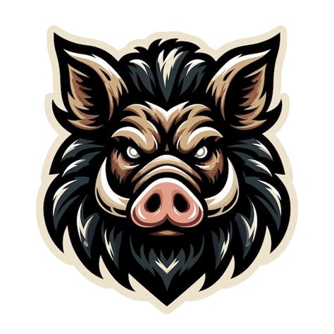 Tier Wildtier Schwein Schwein Kopf Gesicht Maskottchen Design Vektor