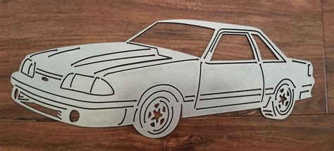 Foxbody 50 Mustang Notchback Metal Art 1987 1993 Etsy