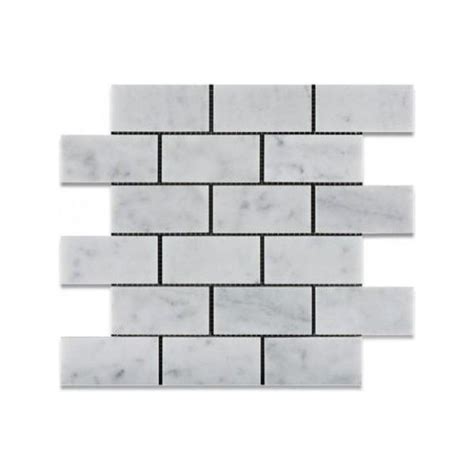 White Brick Mosaic Marble Polished 2x4 Traditional Wall And Floor