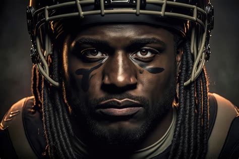 Premium Photo Nfl American Player Portrait Closeup Generative Ai