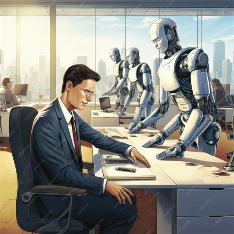 Premium Photo | A Depiction Of Ai Taking Over Office Job Generative AI