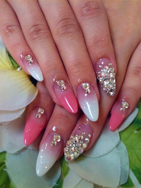 Simple acrylic nail designs with rhinestones | Nail Art and Tattoo Design Ideas for Fashion