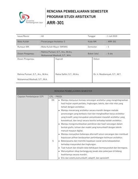 Pdf Rencana Pembelajaran Semester Program Studi Ocw Upj Ac Id Files