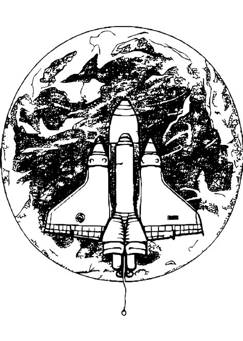 Space Shuttles Coloring Page · Creative Fabrica