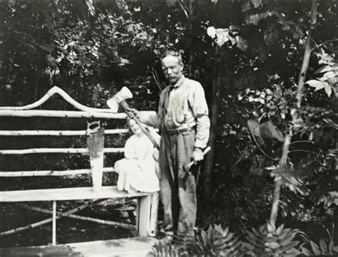 William Pettigrew Holding Ax And Hammer Photograph Wisconsin