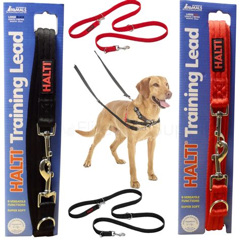 Halti Training Lead Double Ended Dog Puppy Leash Black Or Red Small Or