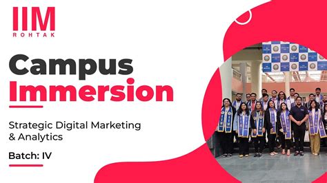 CAMPUS IMMERSION IIM ROHTAK SDMA BATCH IV YouTube