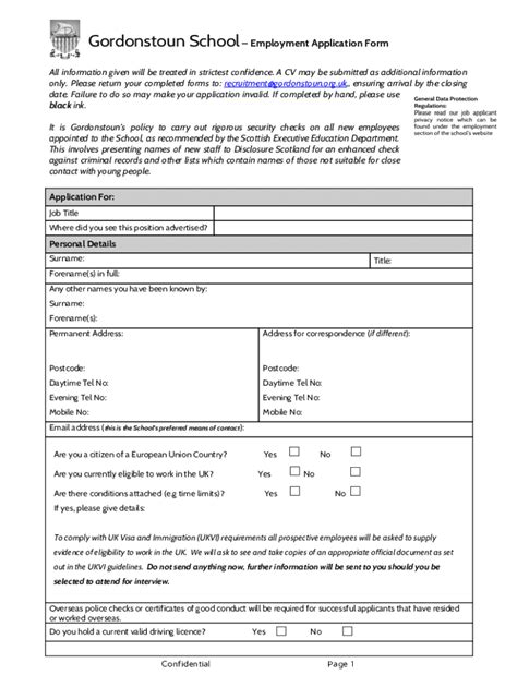 Fillable Online Employment Sps Application Form Fax Email Print
