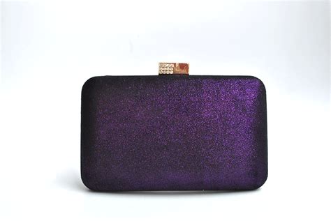 Bolso Clutch Morado Metalizado El Joyero De Miriam