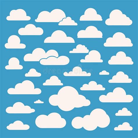 Cloud Pattern Illustration On Blue Background Clouds Vector Collection