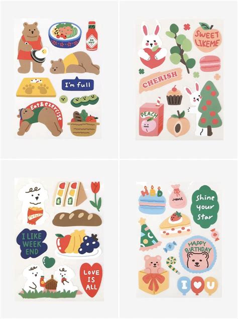 20 Aesthetic Korean Cute Stickers Printable For Your Planner