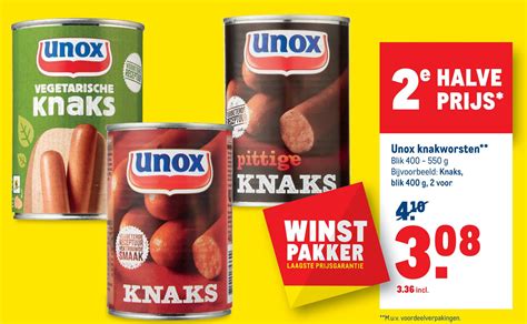 Unox Knakworsten Aanbieding Bij Makro