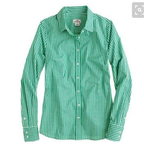 🆕 J Crew Green Gingham Perfect Shirt Gingham Shirt Women Perfect