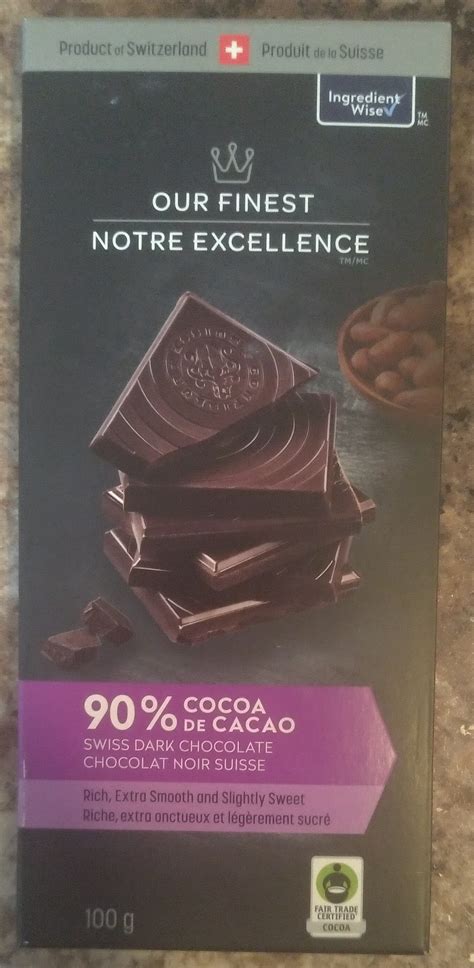 90 Cocoa Swiss Dark Chocolate Our Finest 100 G