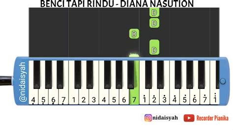 Not Angka Pianika Lagu Benci Tapi Rindu Diana Nasution Tutorial Main