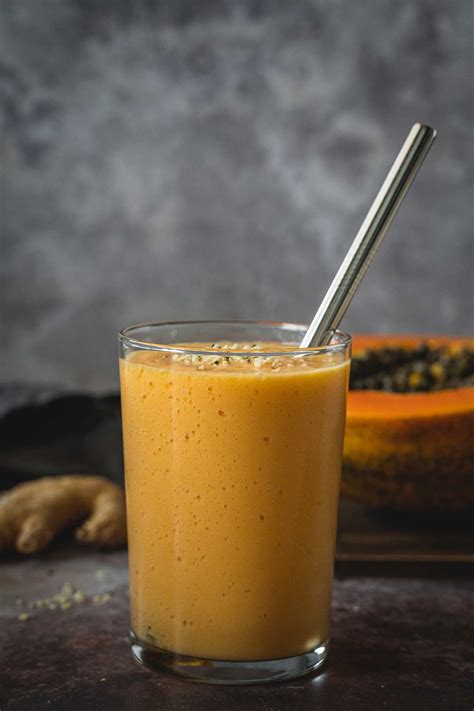 Papaya Mango Smoothie With Lemon And Ginger Yummy Addiction