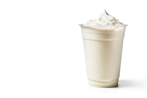 Premium Ai Image Vanilla Milkshake In Plastic Takeaway Cup Isolated