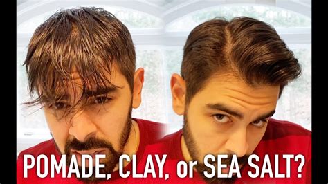 Testing Pomade Clay And Sea Salt Spray On My Hair Youtube