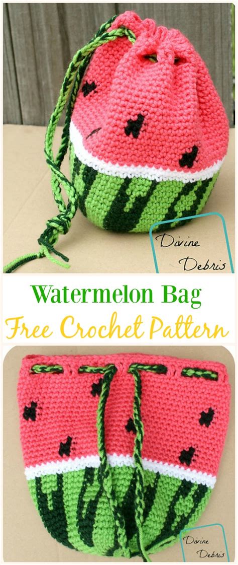 Crochet Drawstring Bags Free Pattern IUCN Water