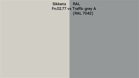 Sikkens Fn 02 77 Vs Ral Traffic Grey A Ral 7042 Side By Side Comparison