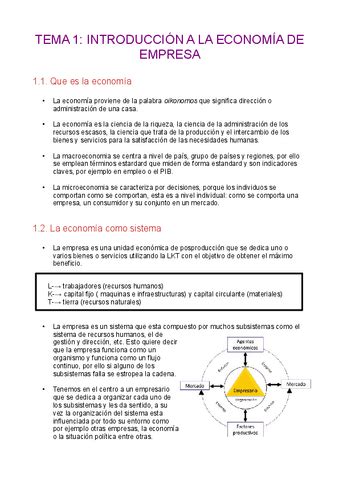 Tema Introduccion A Al Economia De Empresa Pdf