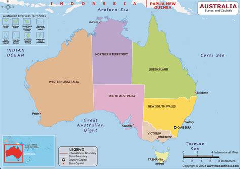Australia States and Capitals List and Map | List of States and ...