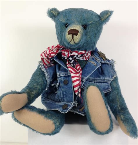 Lot 22 Artist Made Teddy Bear By Heidi Steiner Hand Dyed Blue