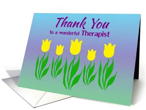 Thank You Physical Therapist Bright Yellow Tulips Card