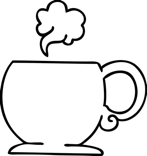 quirky line drawing cartoon hot drink 10433307 Vector Art at Vecteezy