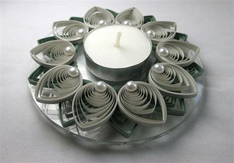 Quilled Candle Holder Flower In Sage Green By Aluminumbutterfly Flower