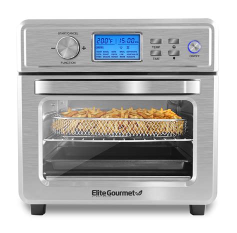 Elite Gourmet 21L Stainless Steel Digital Air Fryer Oven With LCD