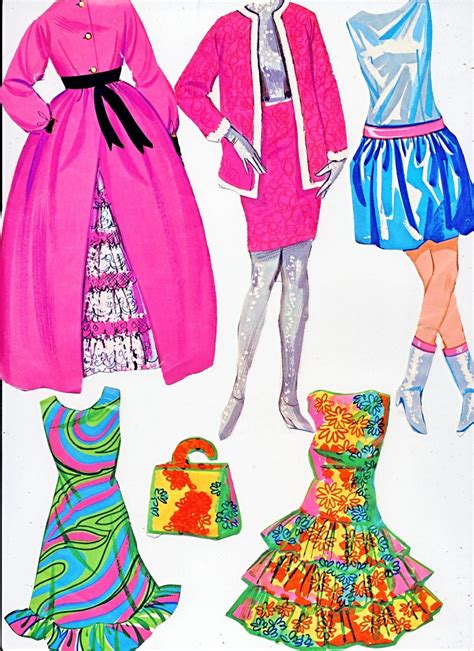 Vintage Mod Barbie Paper Dolls Clothes Box By Whitman