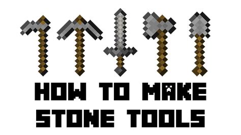 Minecraft Survival How To Make Stone Tools Hoe Shovel Axe Pickaxe