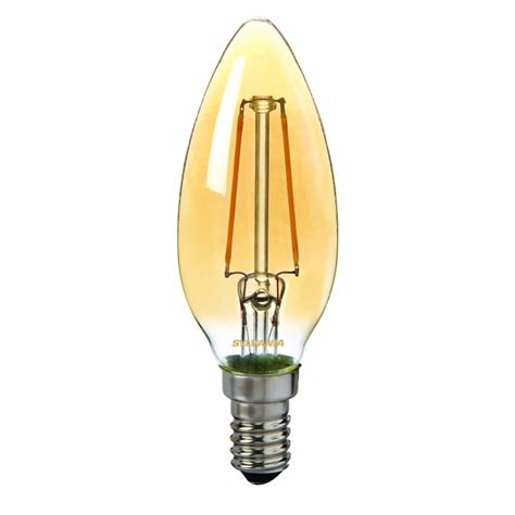 Ampoule flamme fumée retro LED E14 2 3 W 200 lm blanc chaud SYLVANIA