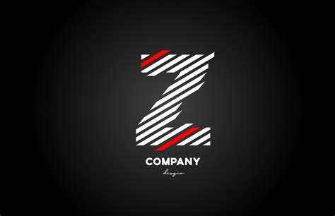 Black White Red Z Alphabet Letter Logo Design Icon For Company And