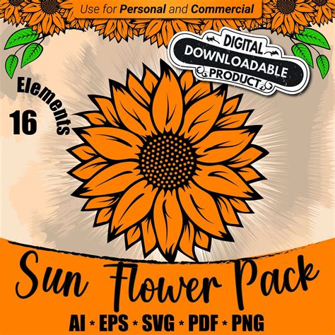 16 Sunflowers Svg Bundle Flowers Clipart Sunflower Wreath Wreath Svg