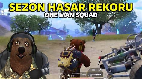 Sezon Hasar Rekoru Pubg Mobile One Man Squad Youtube