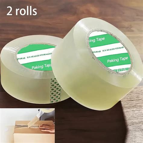 2 Rolls Carton Sealing Clear Packing Tape Box Shipping 2 Mil 2 X 90