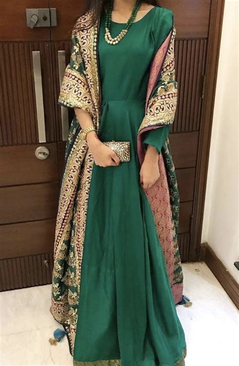 Plain Green Suit With Heavy Dupatta Atelier Yuwa Ciao Jp