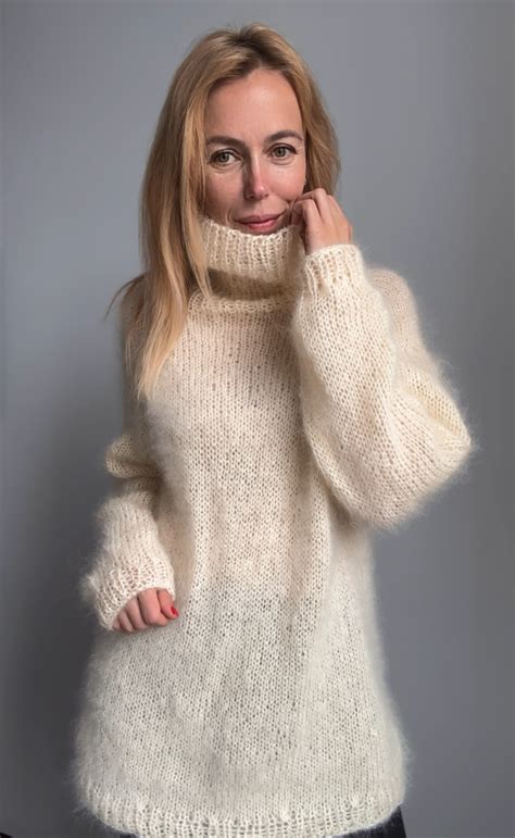 Mohair Sweater Fuzzy Sweater Oversized Turtleneck Sweater Inspire